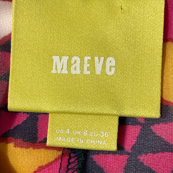 MAEVE ANTHROPOLOGIE Semi Sheer Multicolored Geometric Print mini Dress Size 4 - Picture 8 of 10